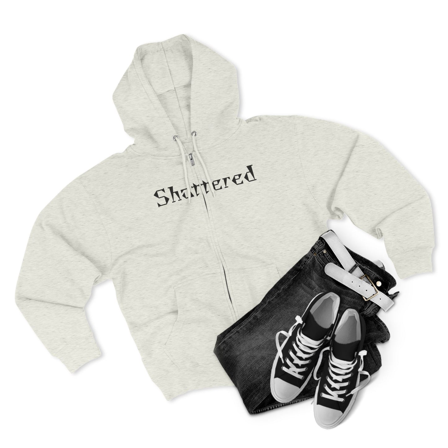 Shattered- Zip up Hoodie (Oatmeal Heather)