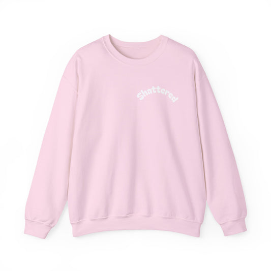 Shattered- Crewneck Sweatshirt (Light Pink)