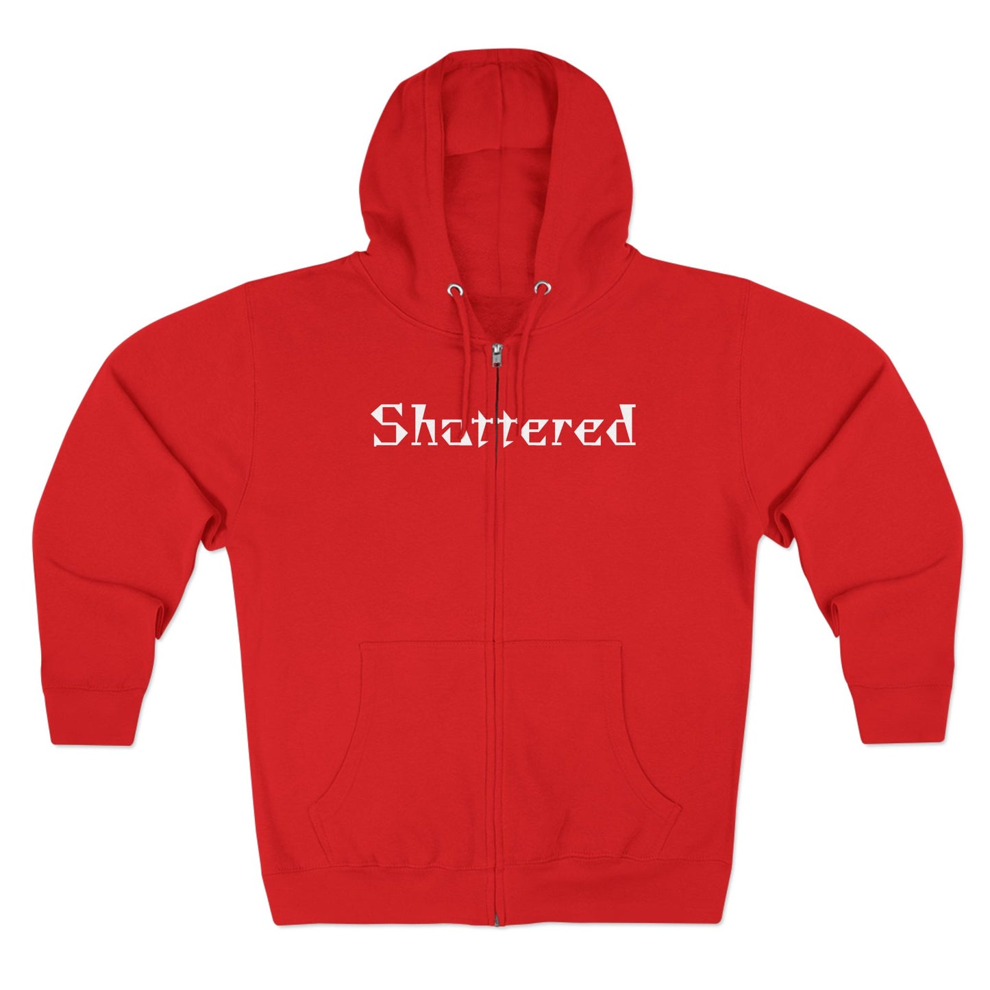 "Shattered"- Zip up Hoodie (Red)