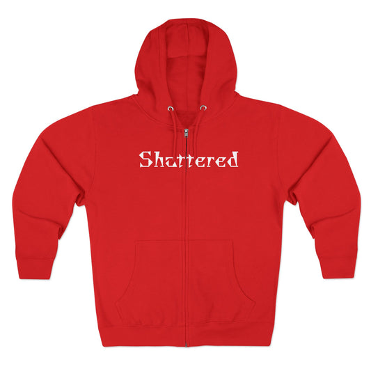 "Shattered"- Zip up Hoodie (Red)