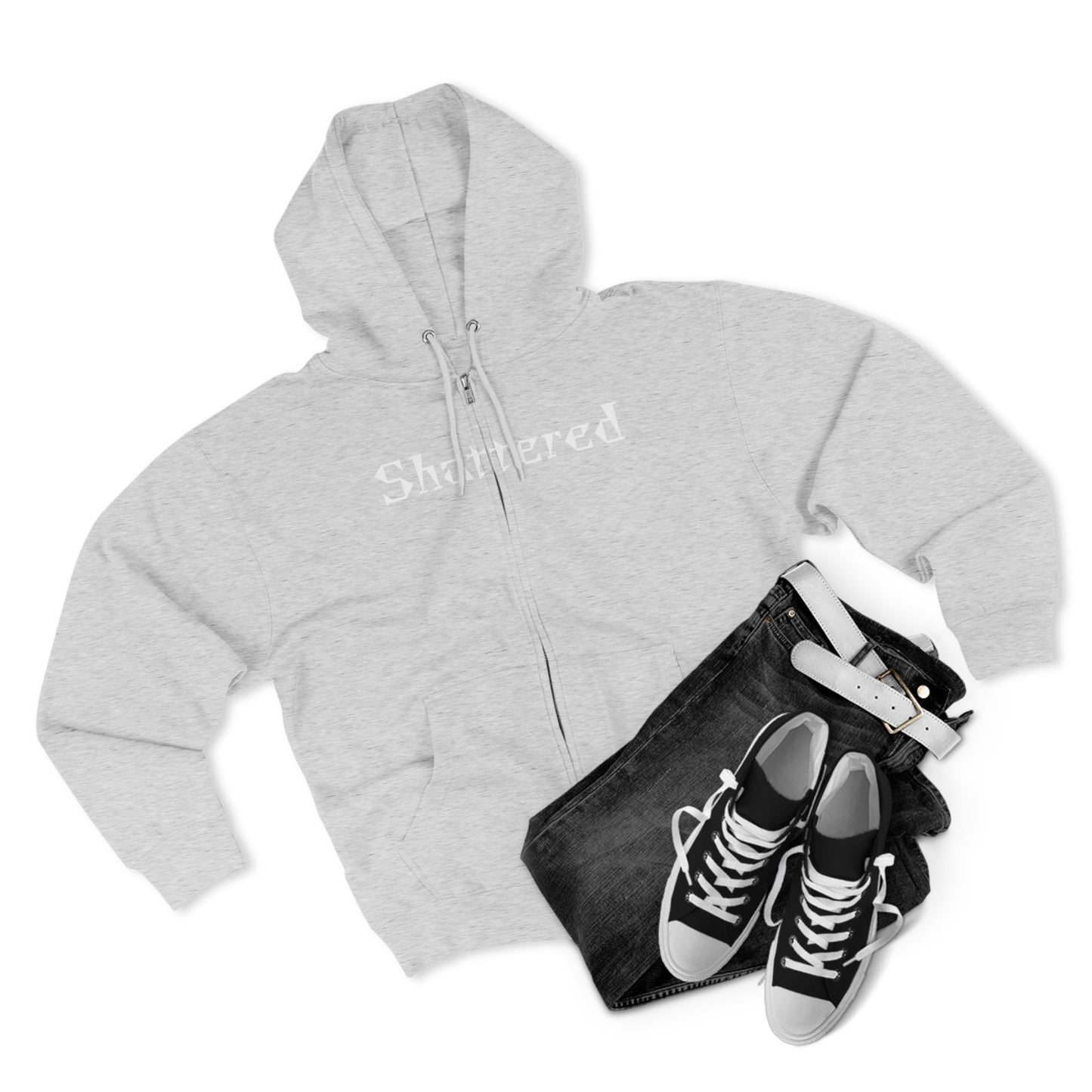 Shattered - Zip up Hoodie (Heather Gray)