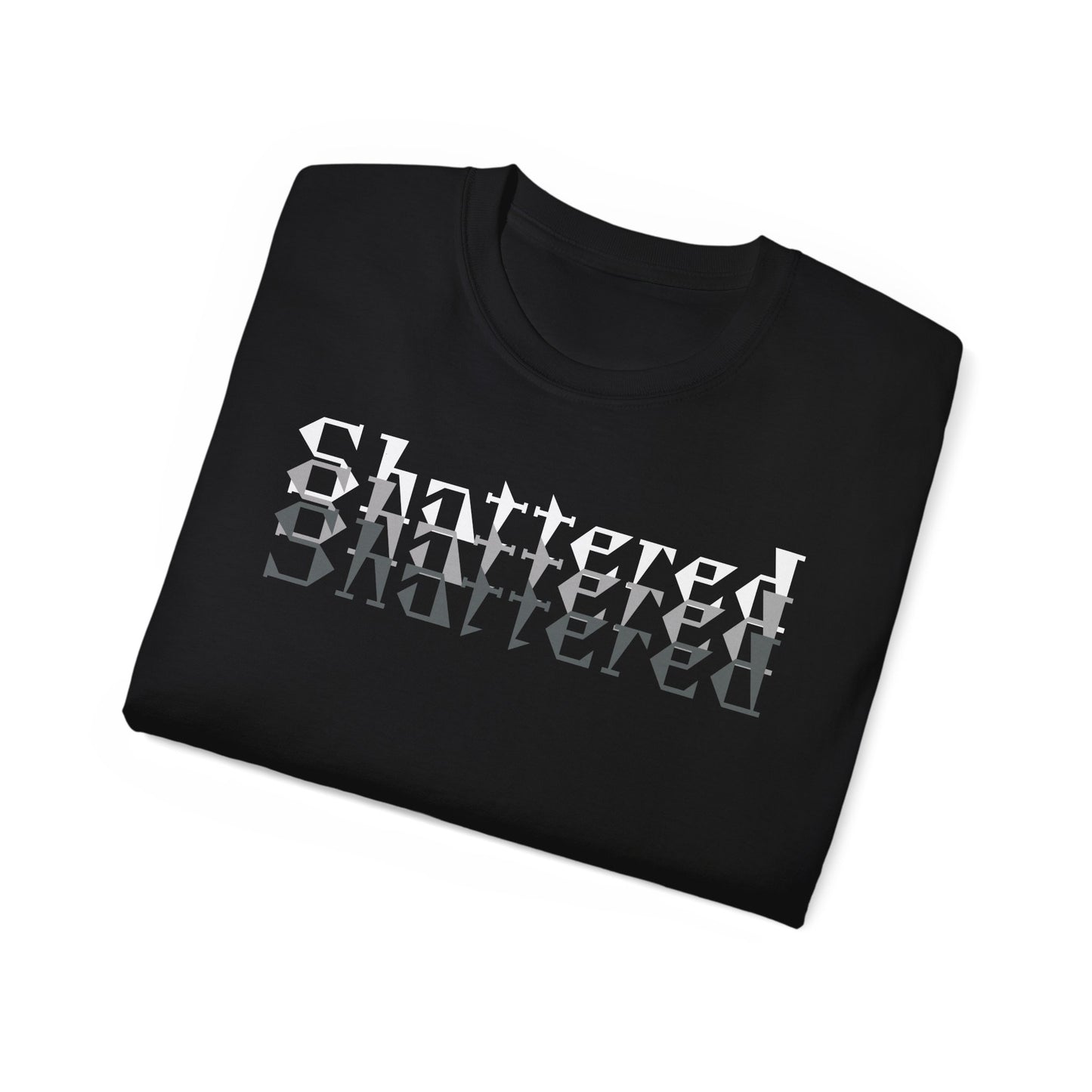 Shattered T-shirt Grayscale