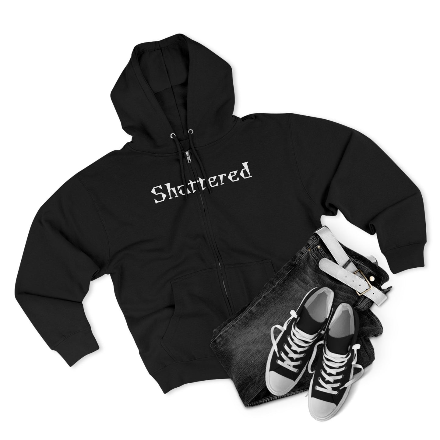 Shattered - Zip up Hoodie (Black)