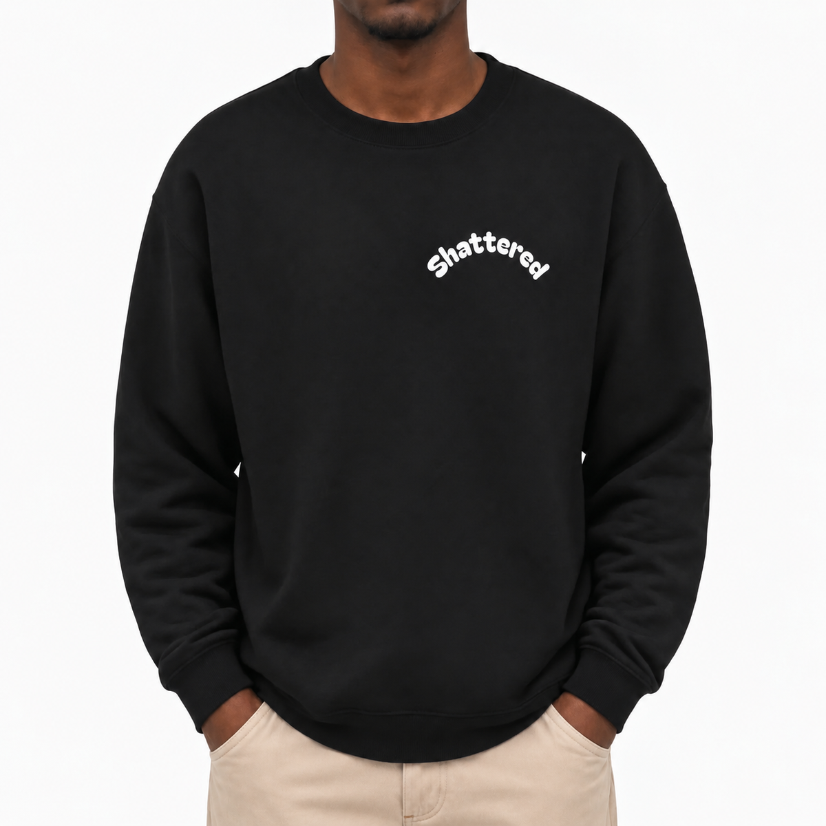 Shattered- Crewneck Sweatshirt (Black)