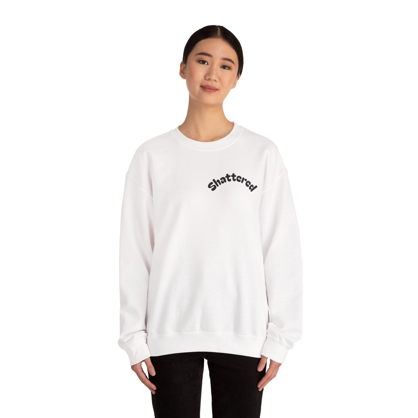 Shattered- Crewneck Sweatshirt (White)